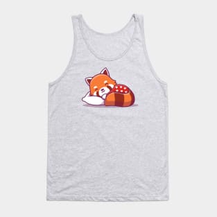 Cute Red Panda Sleeping With Pillow Tank Top